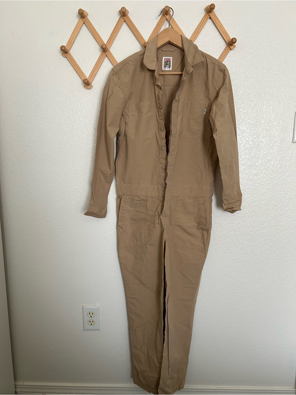 Vans Tan Button-Front Utility Jumpsuit